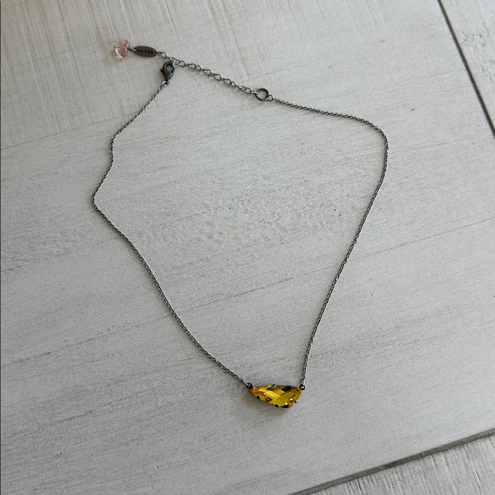 Sabika Yellow Faceted Crystal Pendant Necklace - Women Jewelry